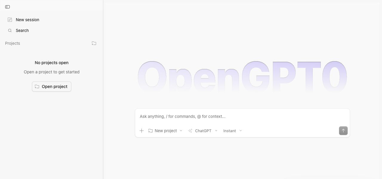 OpenGPT0 Web - New Session